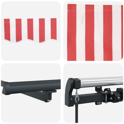 vidaXL Retractable Awning Red and White 400 x 350 cm