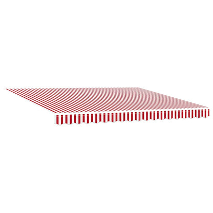 vidaXL Retractable Awning Red and white 400 x 350 cm Fabric