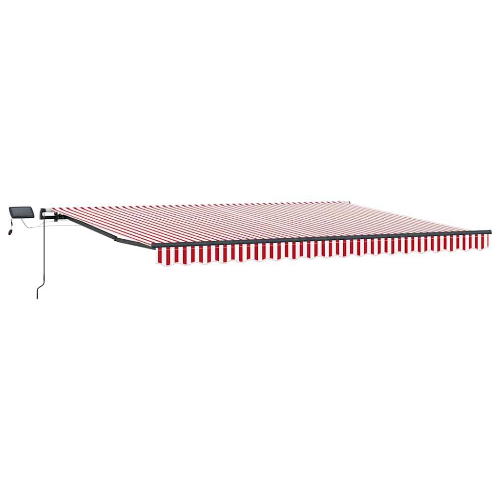 vidaXL Retractable Awning Red and white 400 x 350 cm Fabric