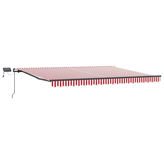 vidaXL Retractable Awning Red and White 400 x 350 cm