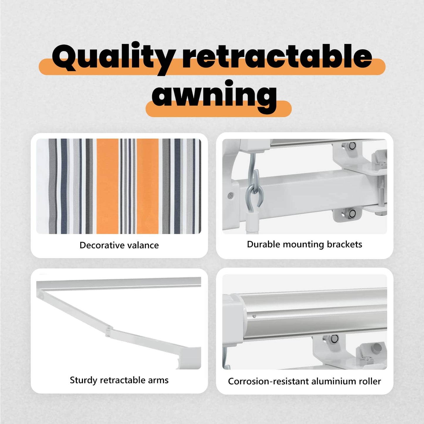 vidaXL Retractable Awning Multicolour 400 x 350 cm