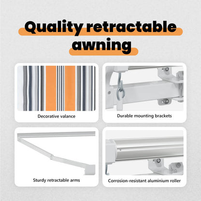vidaXL Retractable Awning Multicolour 400 x 350 cm