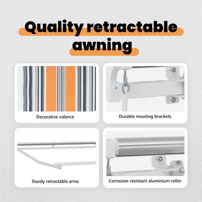 vidaXL Retractable Awning Multicolour 400 x 300 cm