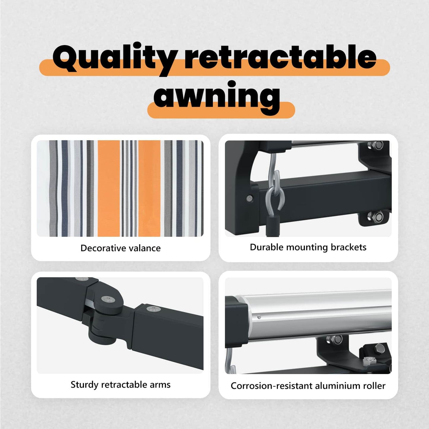 vidaXL Retractable Awning Multicolour 400 x 350 cm