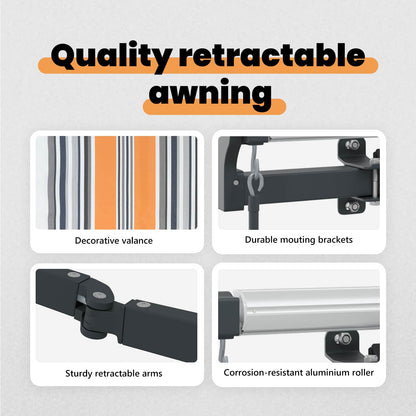 vidaXL Retractable Awning Multicolour 400 x 350 cm