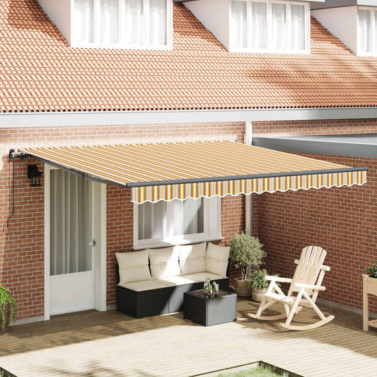 vidaXL Retractable Awning Multicolour 400 x 350 cm