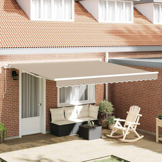vidaXL Retractable Awning Beige 400 x 350 x 165 cm