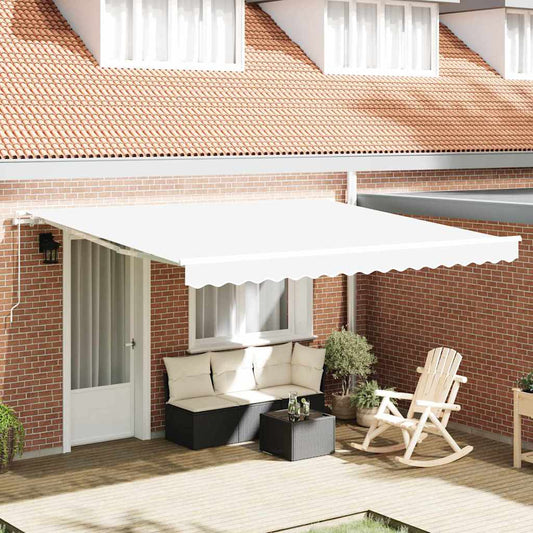 vidaXL Retractable Awning White 400 x 350 x 165 cm