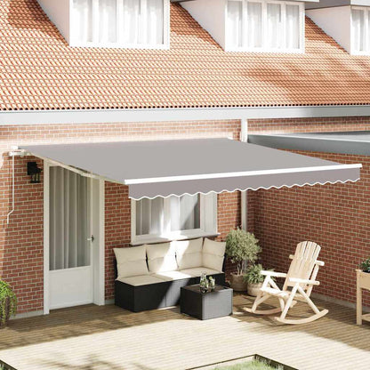 vidaXL Retractable Awning Light grey 400 x 350 x 165 cm