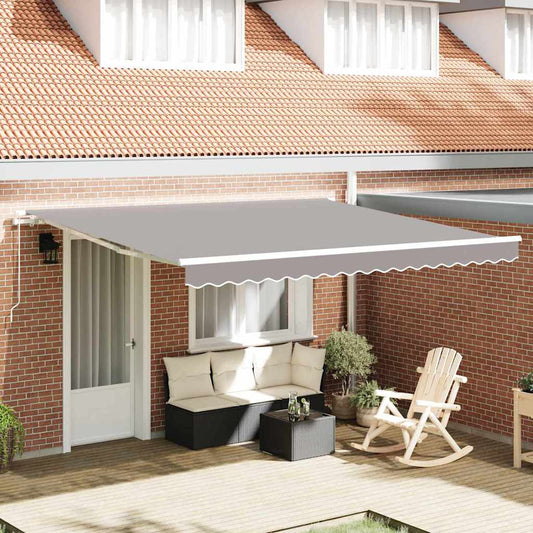 vidaXL Retractable Awning Light grey 400 x 350 x 165 cm