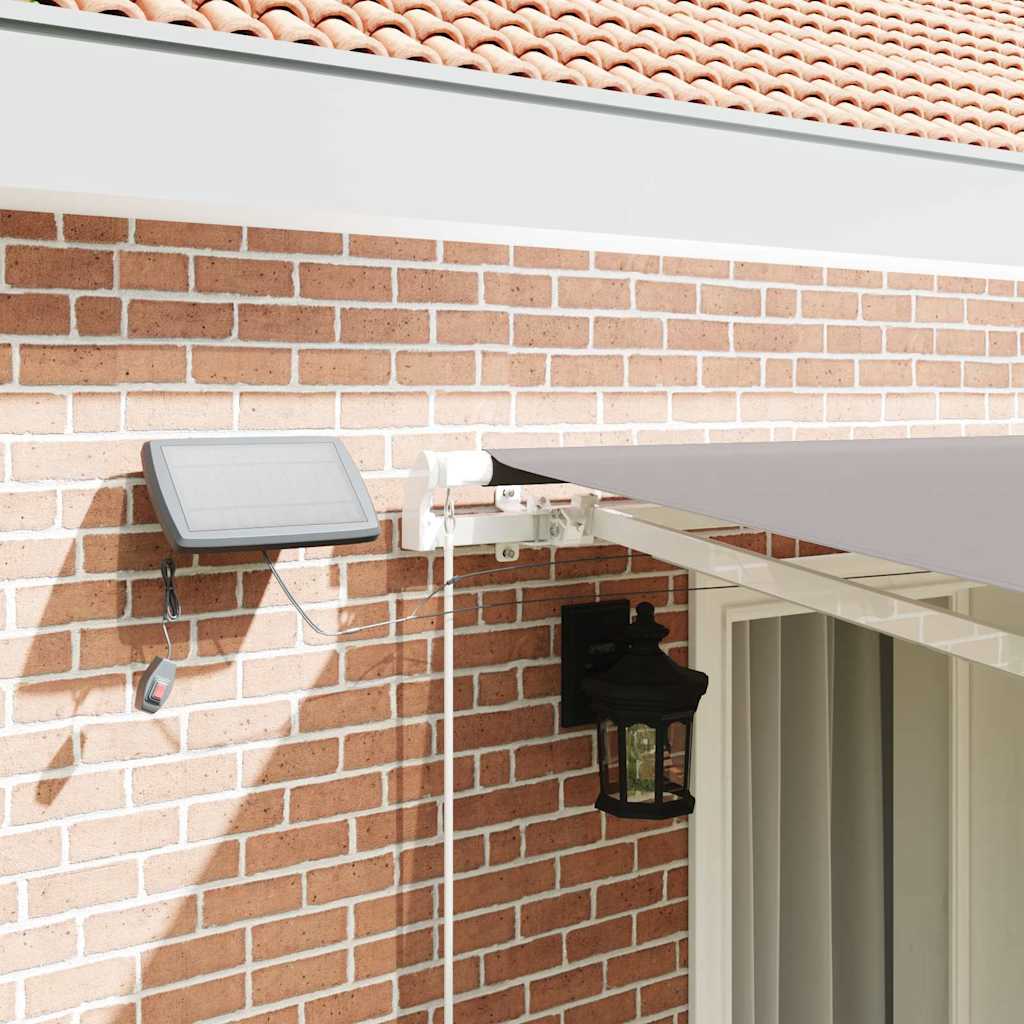 vidaXL Retractable Awning Light Grey 400 x 300 cm Fabric and Aluminium