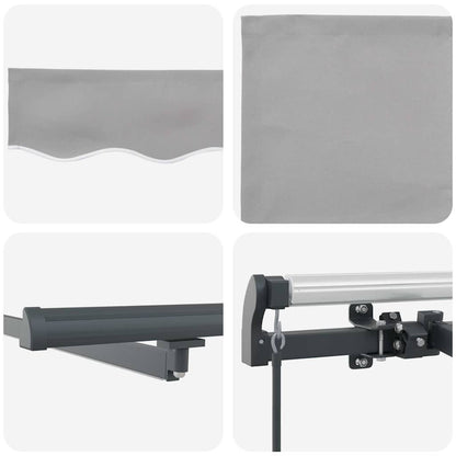 vidaXL Retractable Awning Light Grey 400 x 350 cm Fabric and Aluminium