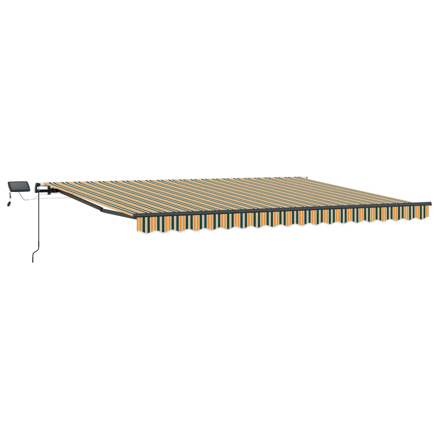 vidaXL Retractable Awning Green and yellow 400 x 350 cm