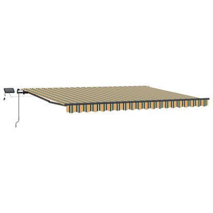 vidaXL Retractable Awning Green and yellow 400 x 350 cm