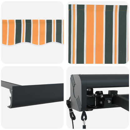vidaXL Retractable Awning Green and White 400 x 350 cm