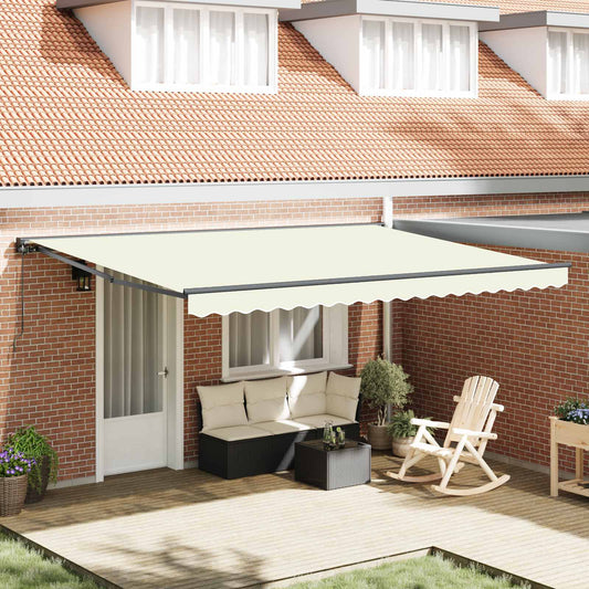 vidaXL Awning Frame Cream 450 x 300 cm Polyester with PU coating