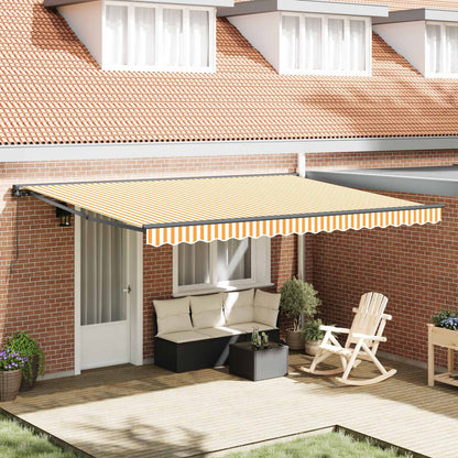 vidaXL Awning Frame Yellow and White 450 x 300 cm