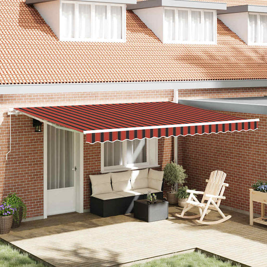 vidaXL Retractable Awning Orange and Brown 450 x 300 x 165 cm
