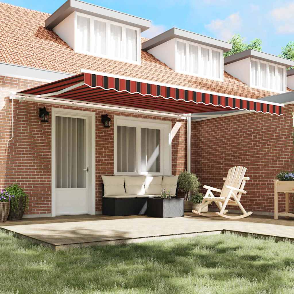vidaXL Retractable Awning Orange and Brown 450 x 300 x 165 cm