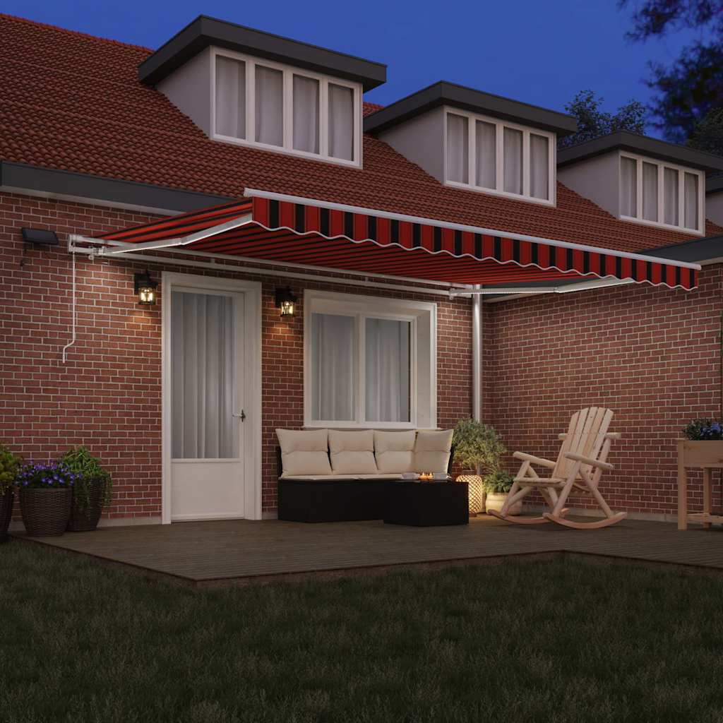 vidaXL Retractable Awning Orange and brown 450 x 300 cm