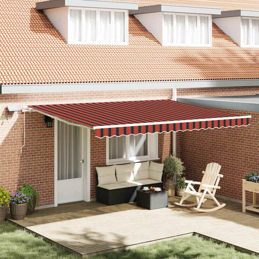 vidaXL Retractable Awning Orange and brown 450 x 300 cm