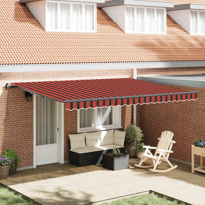 vidaXL Retractable Awning Orange and brown 450 x 300 cm