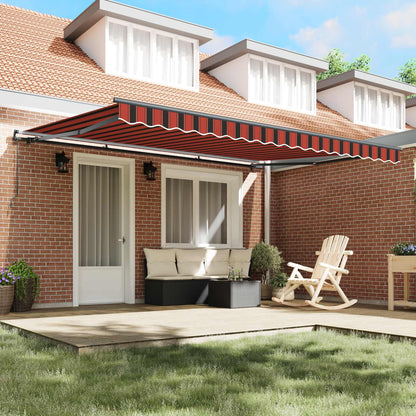 vidaXL Retractable Awning Orange and brown 450 x 300 cm