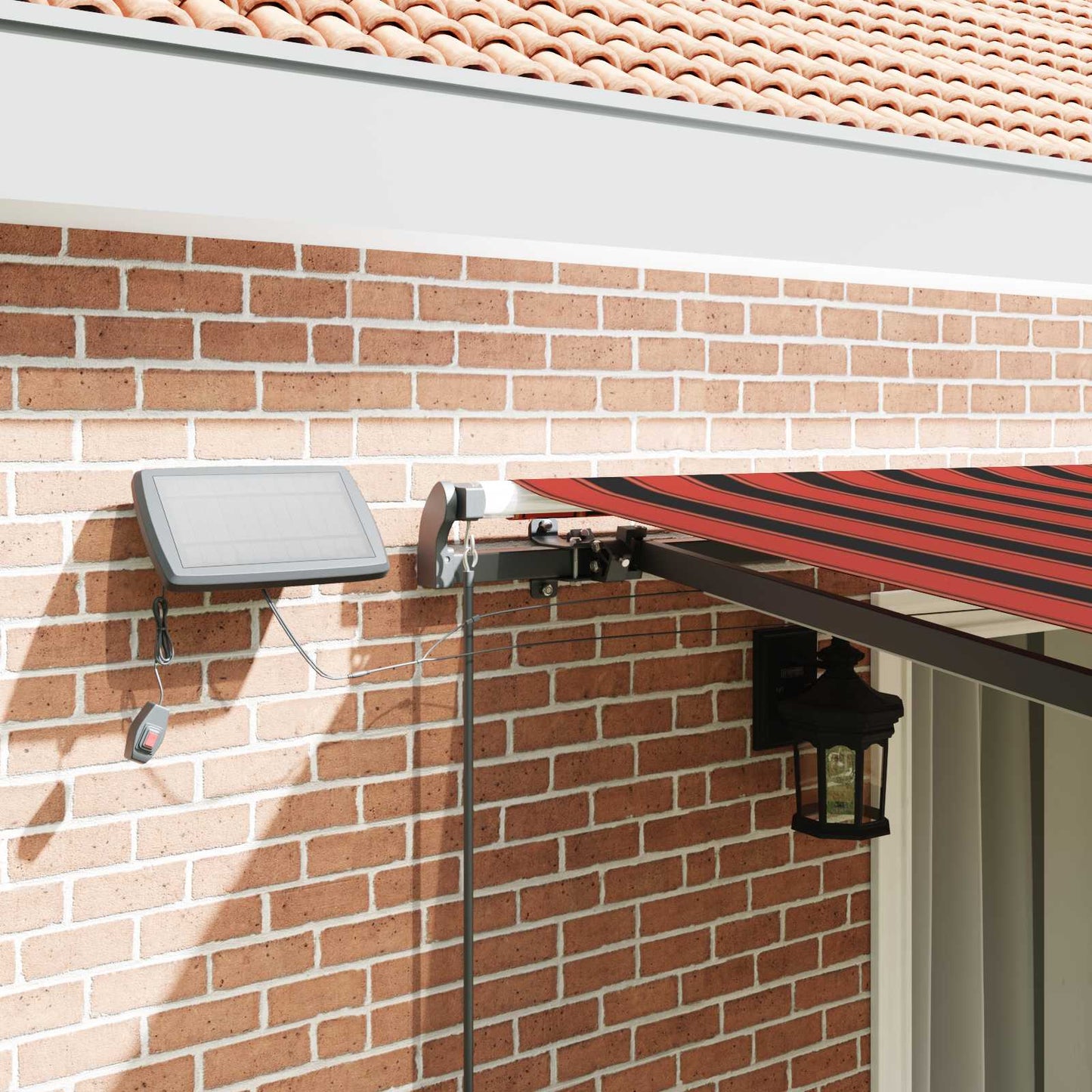 vidaXL Retractable Awning Orange and brown 450 x 300 cm