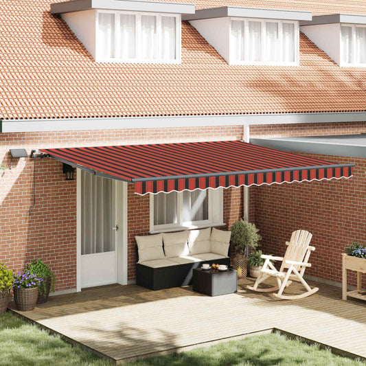 vidaXL Retractable Awning Orange and brown 450 x 300 cm