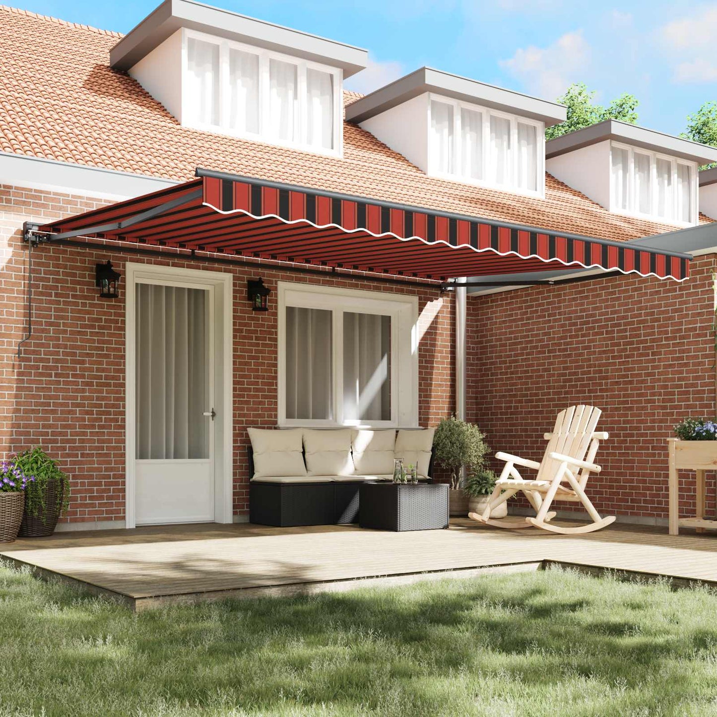 vidaXL Awning Frame Orange and Black 450 x 300 cm