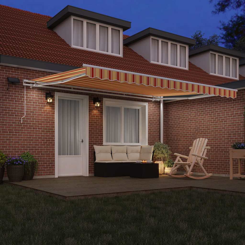 vidaXL Retractable Awning Yellow and Orange 450 x 300 cm