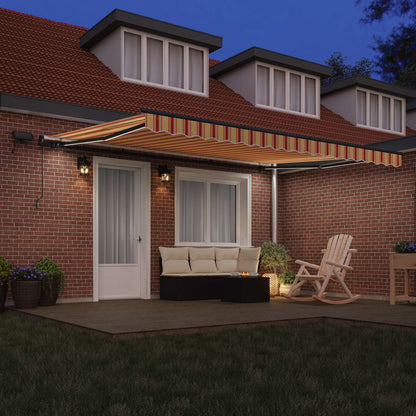 vidaXL Retractable Awning Yellow and orange 450 x 300 cm Fabric