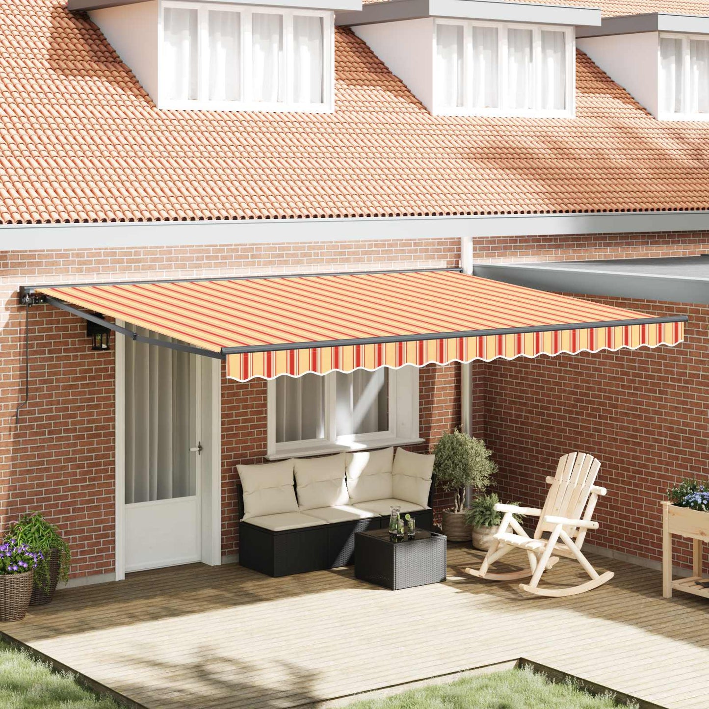 vidaXL Awning Frame Multicolour 450 x 300 cm Polyester with PU coating