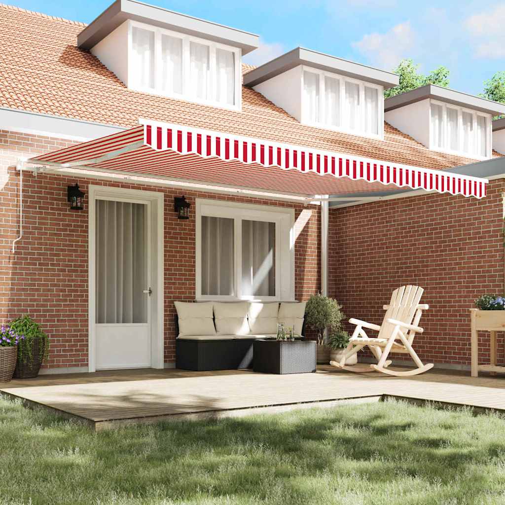 vidaXL Retractable Awning Red 450 x 300 cm Polyester and Aluminium