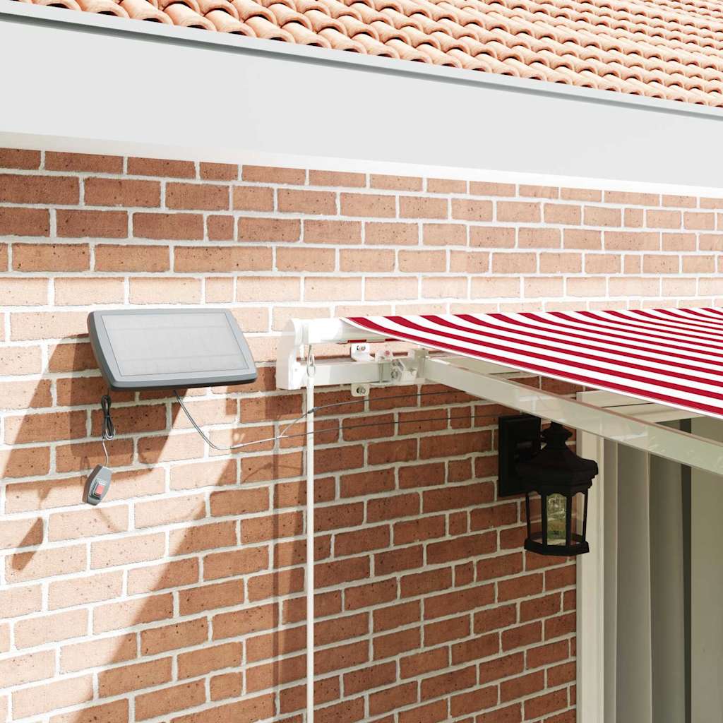 vidaXL Retractable Awning Red and White 450 x 300 cm
