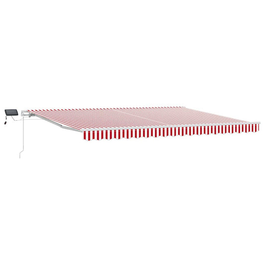 vidaXL Retractable Awning Red and White 450 x 300 cm