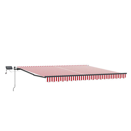 vidaXL Retractable Awning Red and White 450 x 300 cm