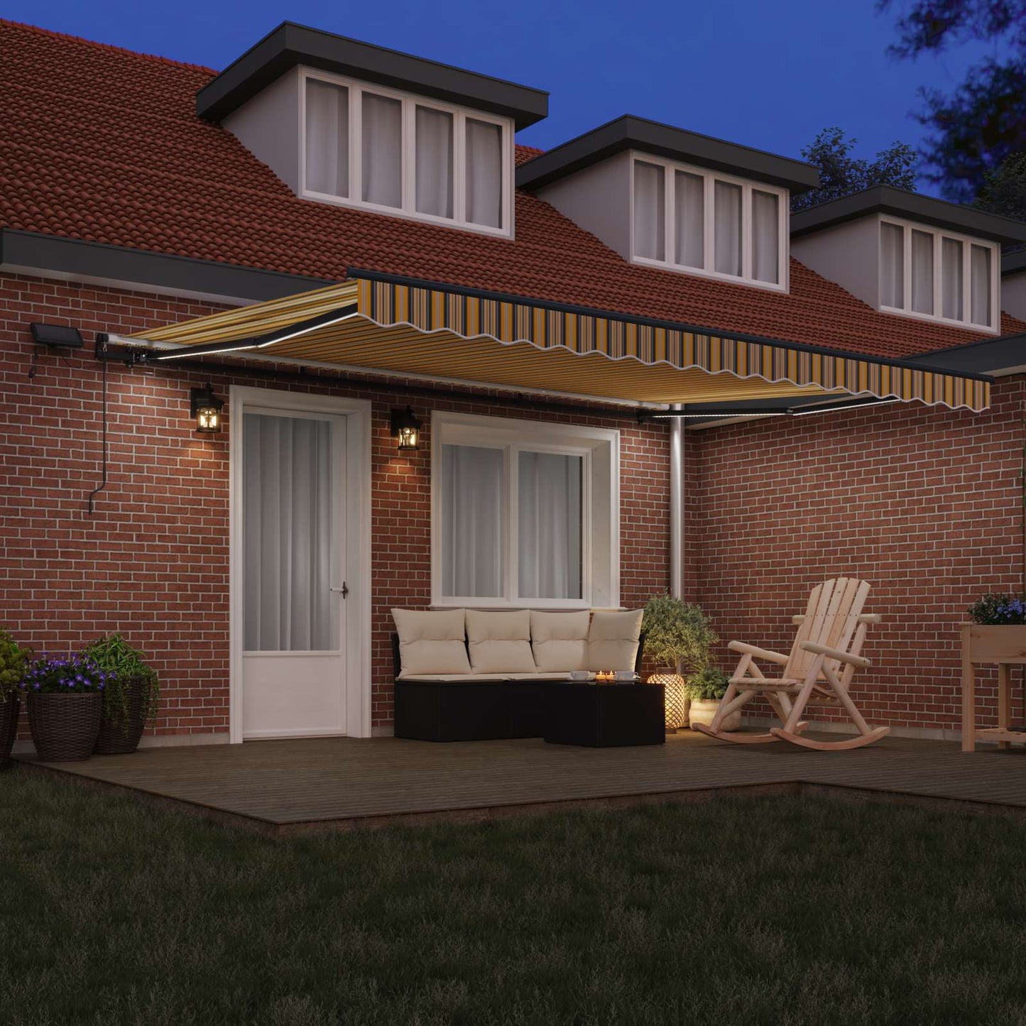 vidaXL Retractable Awning Multicolour 450 x 300 cm