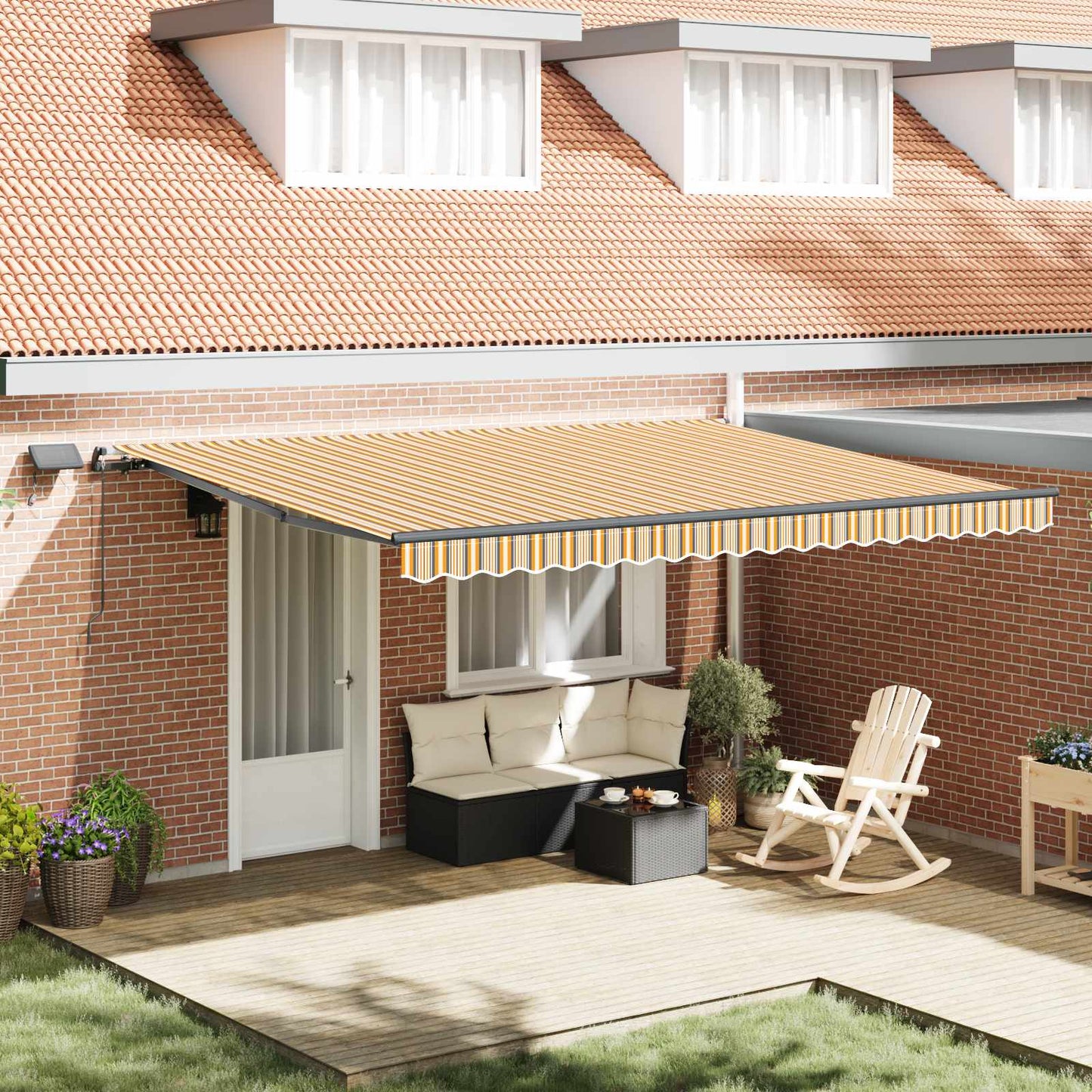vidaXL Retractable Awning Multicolour 450 x 300 cm