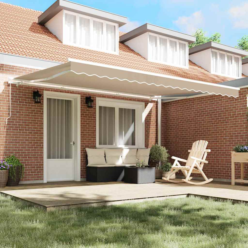 vidaXL Retractable Awning Beige 450 x 300 x 165 cm