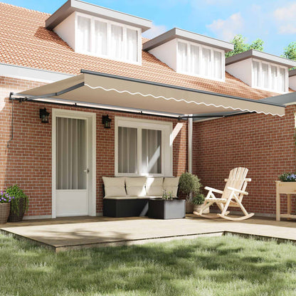 vidaXL Retractable Awning Beige 450 x 300 cm Polyester and Aluminium