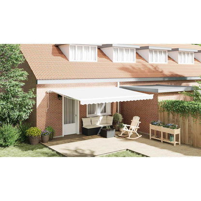 vidaXL Retractable Awning White 450 x 300 x 165 cm
