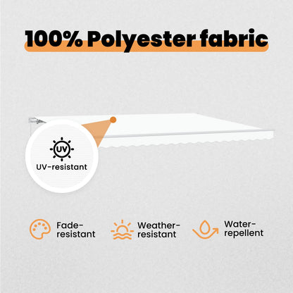 vidaXL Retractable Awning White 450 x 300 x 165 cm