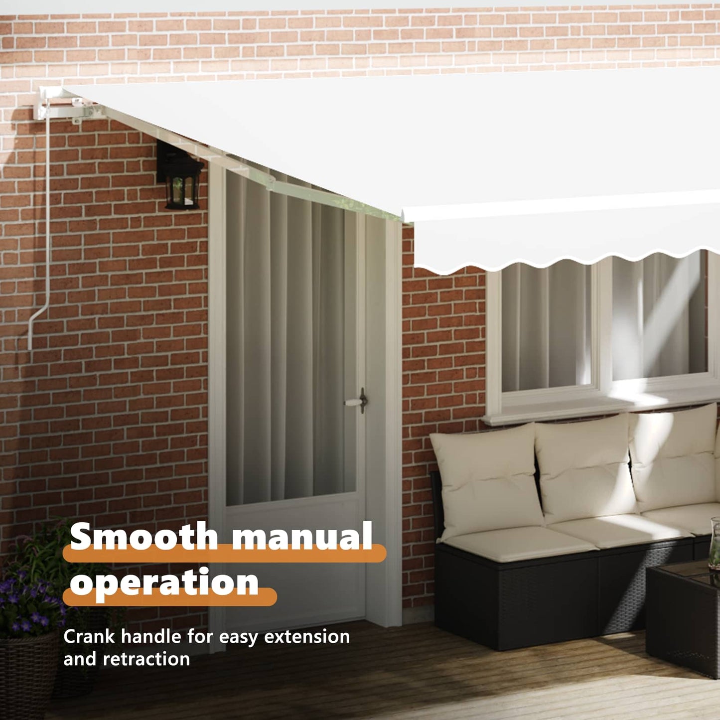vidaXL Retractable Awning White 450 x 300 x 165 cm