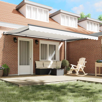 vidaXL Retractable Awning White 450 x 300 cm Polyester and Aluminium