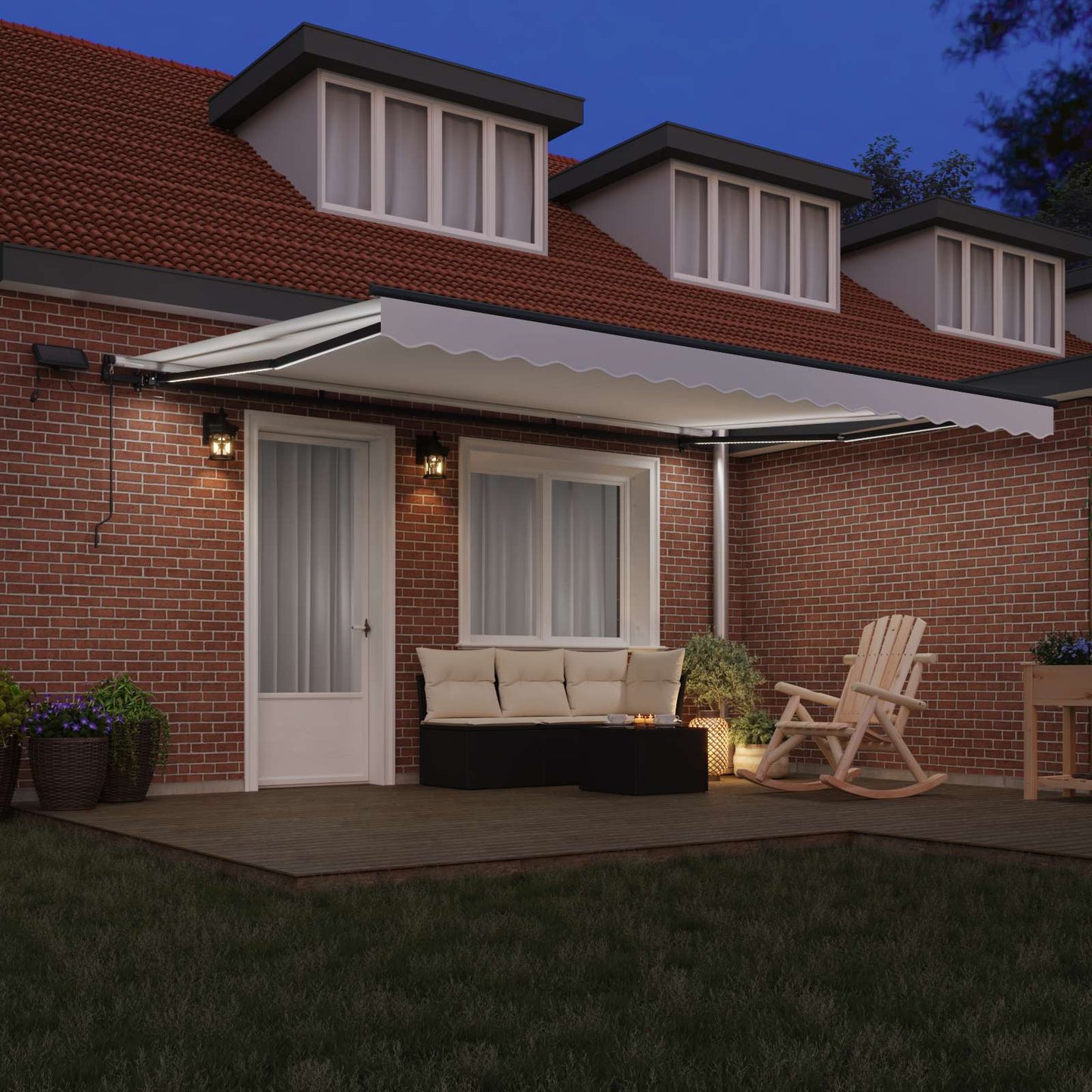 vidaXL Retractable Awning White 450 x 300 cm Fabric and Aluminium