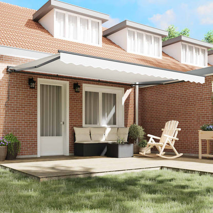 vidaXL Awning Frame White 450 x 300 cm Polyester with PU coating