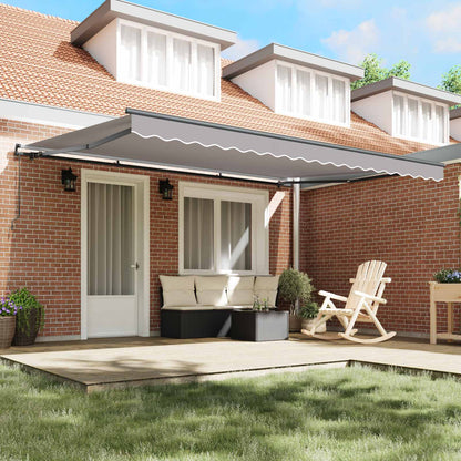 vidaXL Retractable Awning Light Grey 450 x 300 cm