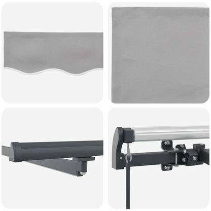 vidaXL Retractable Awning Light Grey 450 x 300 cm Fabric and Aluminium