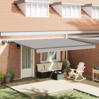 vidaXL Retractable Awning Light Grey 450 x 300 cm Fabric and Aluminium